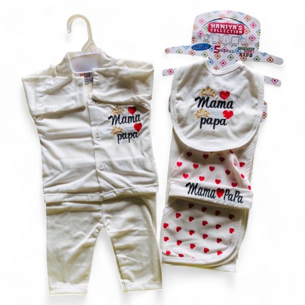 Mama Papa Love Pant Shirt Set 0-3 Months