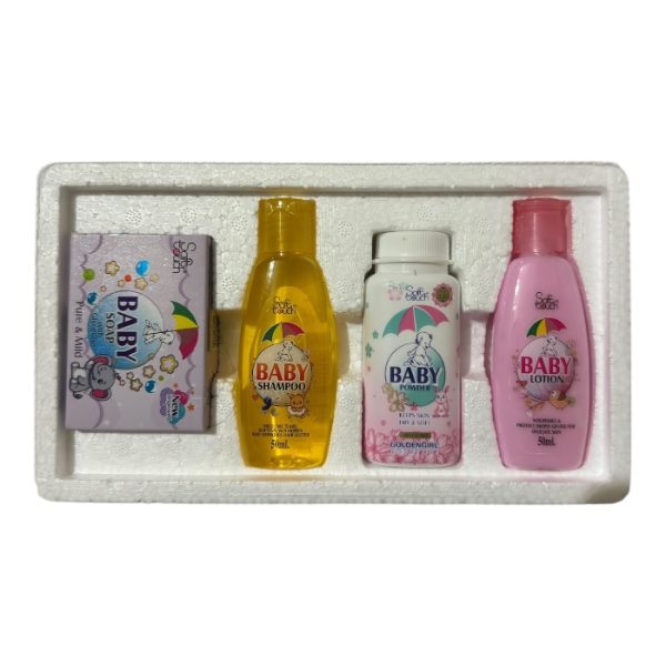Soft Touch Baby Gift Box – Shampoo, Powder & Lotion Set