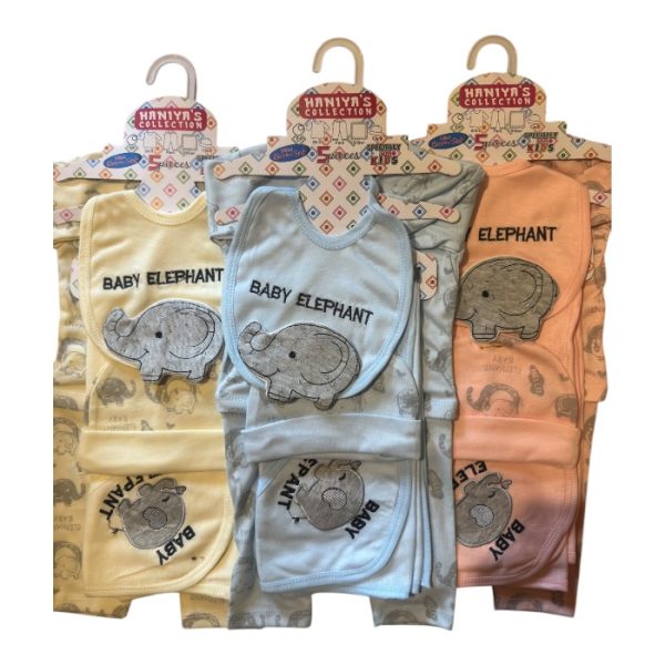 Baby Elephant 5-Piece Outfit Set – Adorable & Complete Set 0-3 Months.