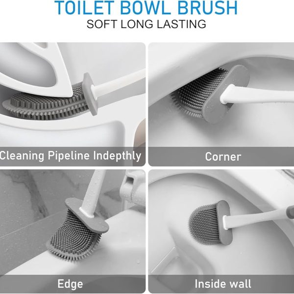 Silicone Toilet Brush with Stand – Creative Deep Cleaning Brush